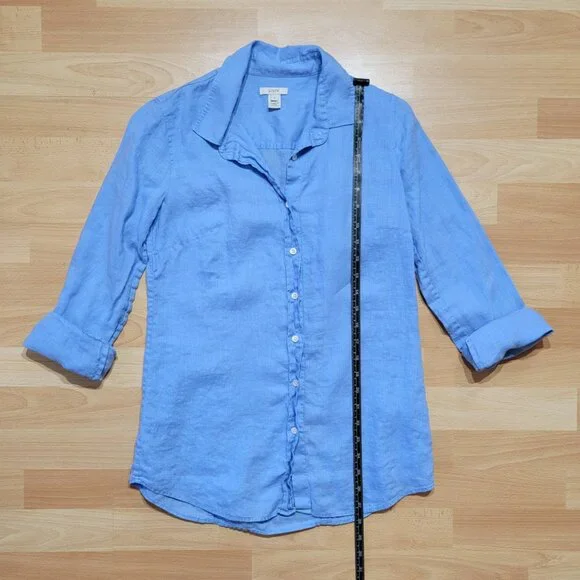 J. Crew Classic Button Up Linen Shirt | Size: 0 - Picture 2 of 15